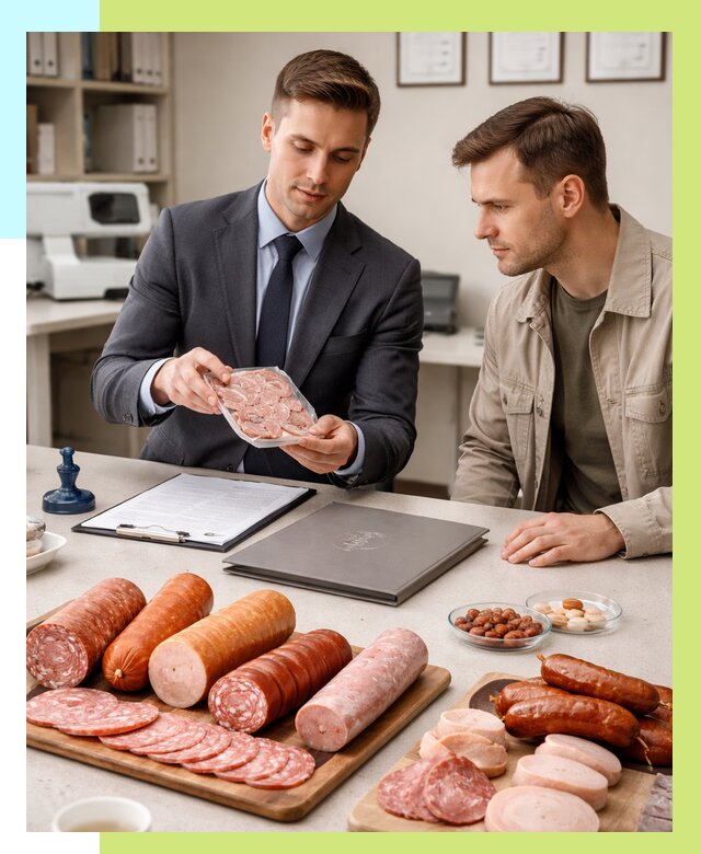 Сертификация колбасных изделий в Елизове от 7596 р. | Алешин-Лзв