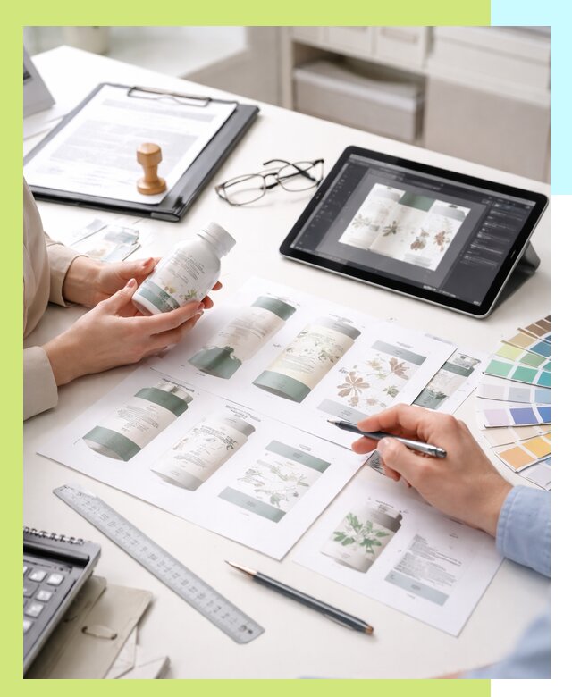 Профессиональная разработка дизайна и текста этикетки продукции в Елизове